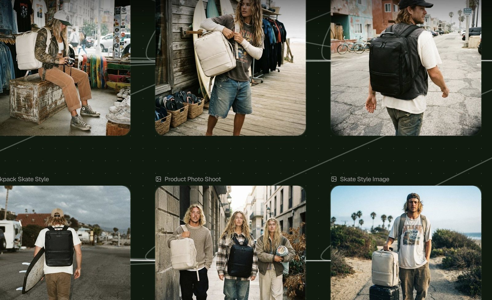 PUCCINI backpack campaign images generated in Flora